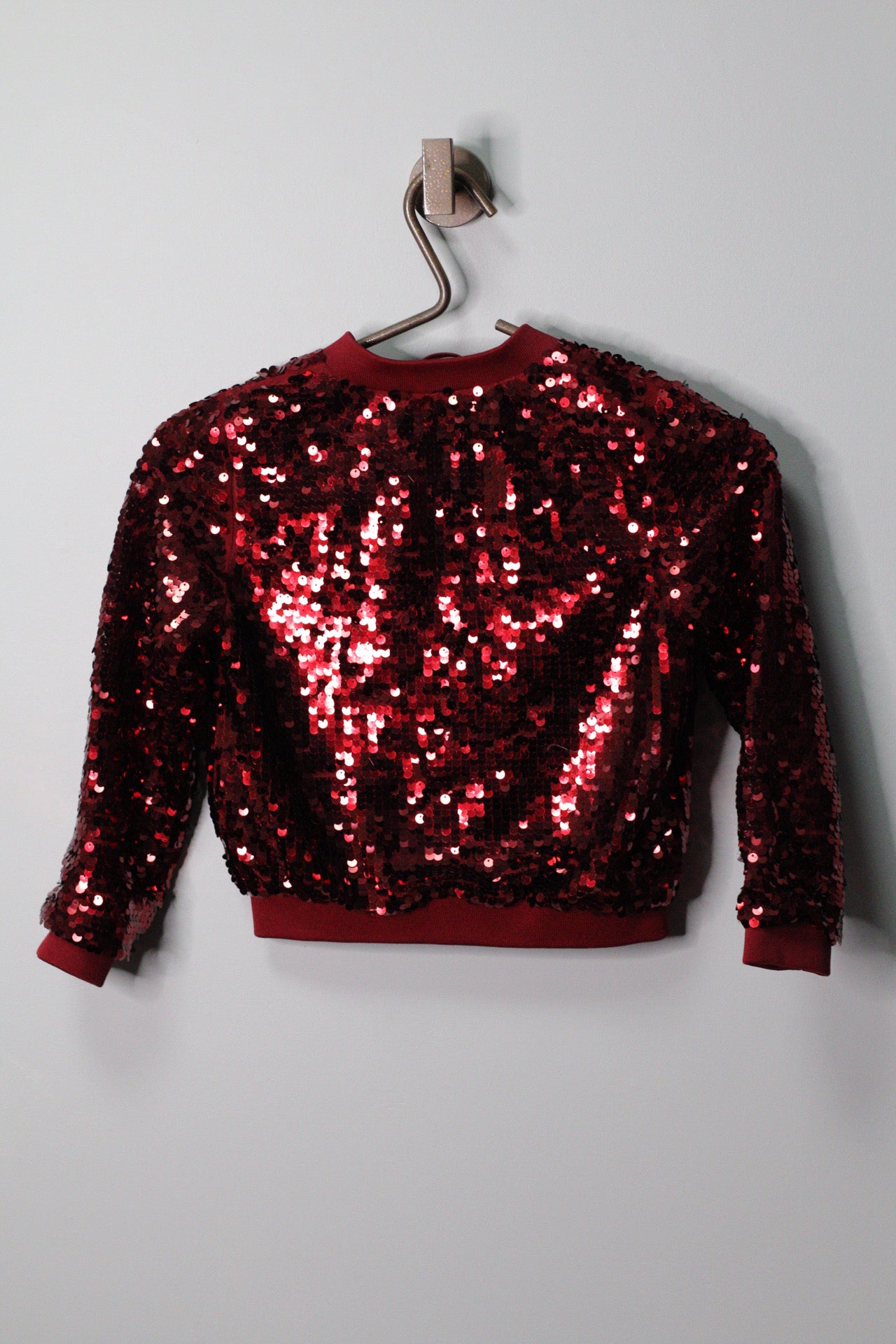 Red Sequin Bomber Jacket | 5/6Y