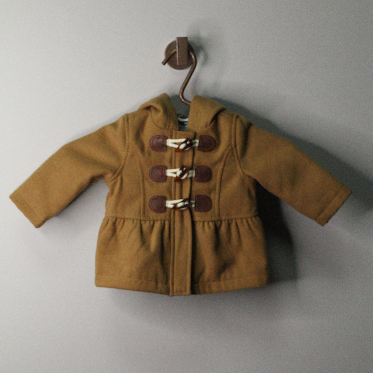 Heritage-Style Camel Hooded Coat | 6–12M