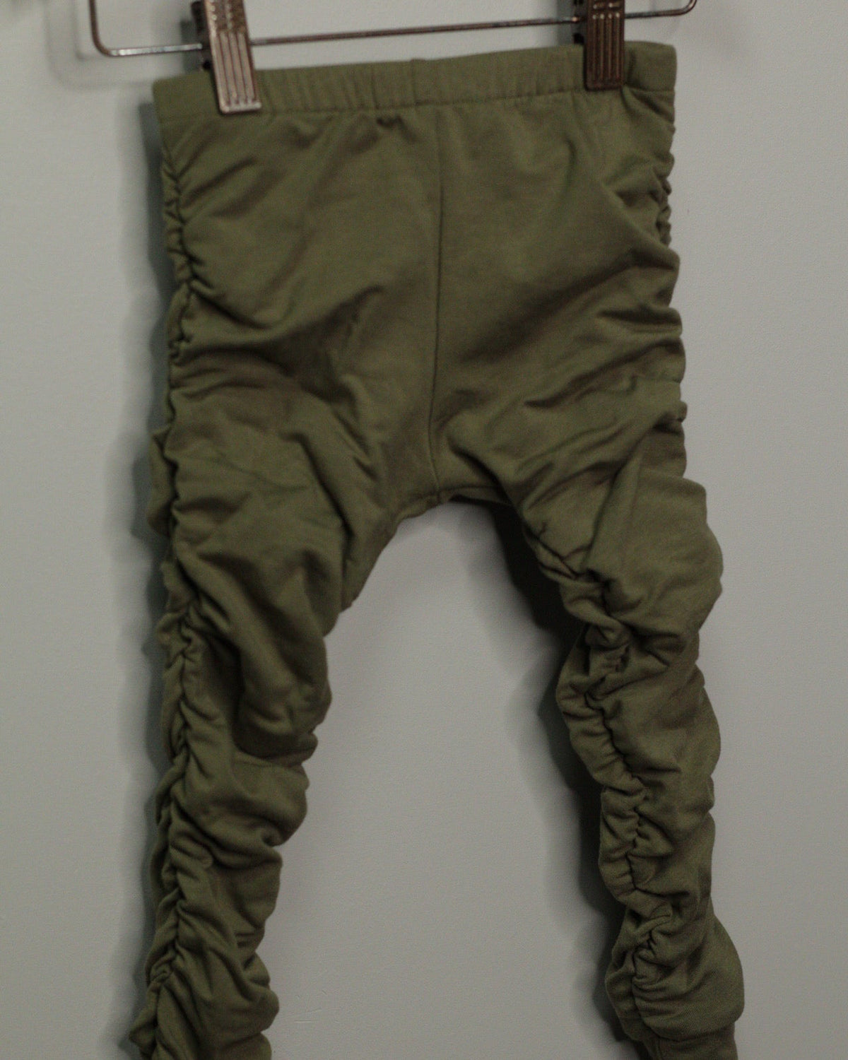 Olive French Terry Ruche Leggings