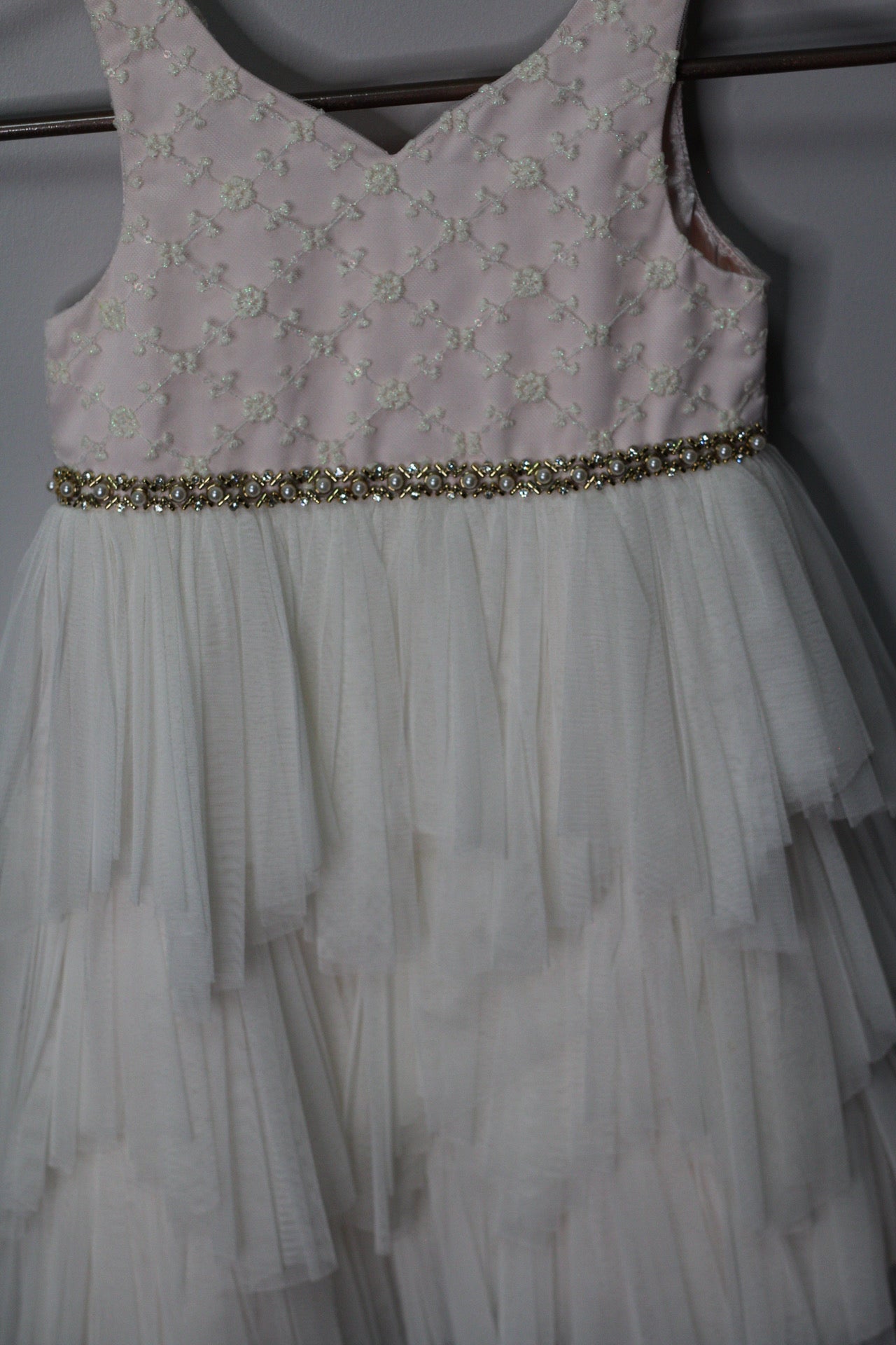 American Princess Embroidered Tiered Tulle Dress | 5T