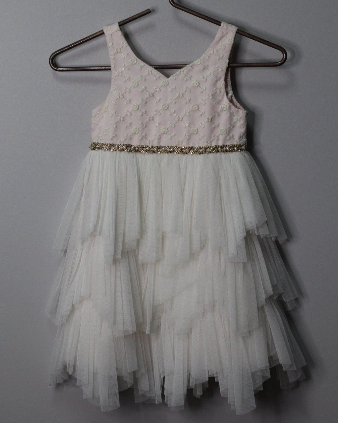 American Princess Embroidered Tiered Tulle Dress | 5T