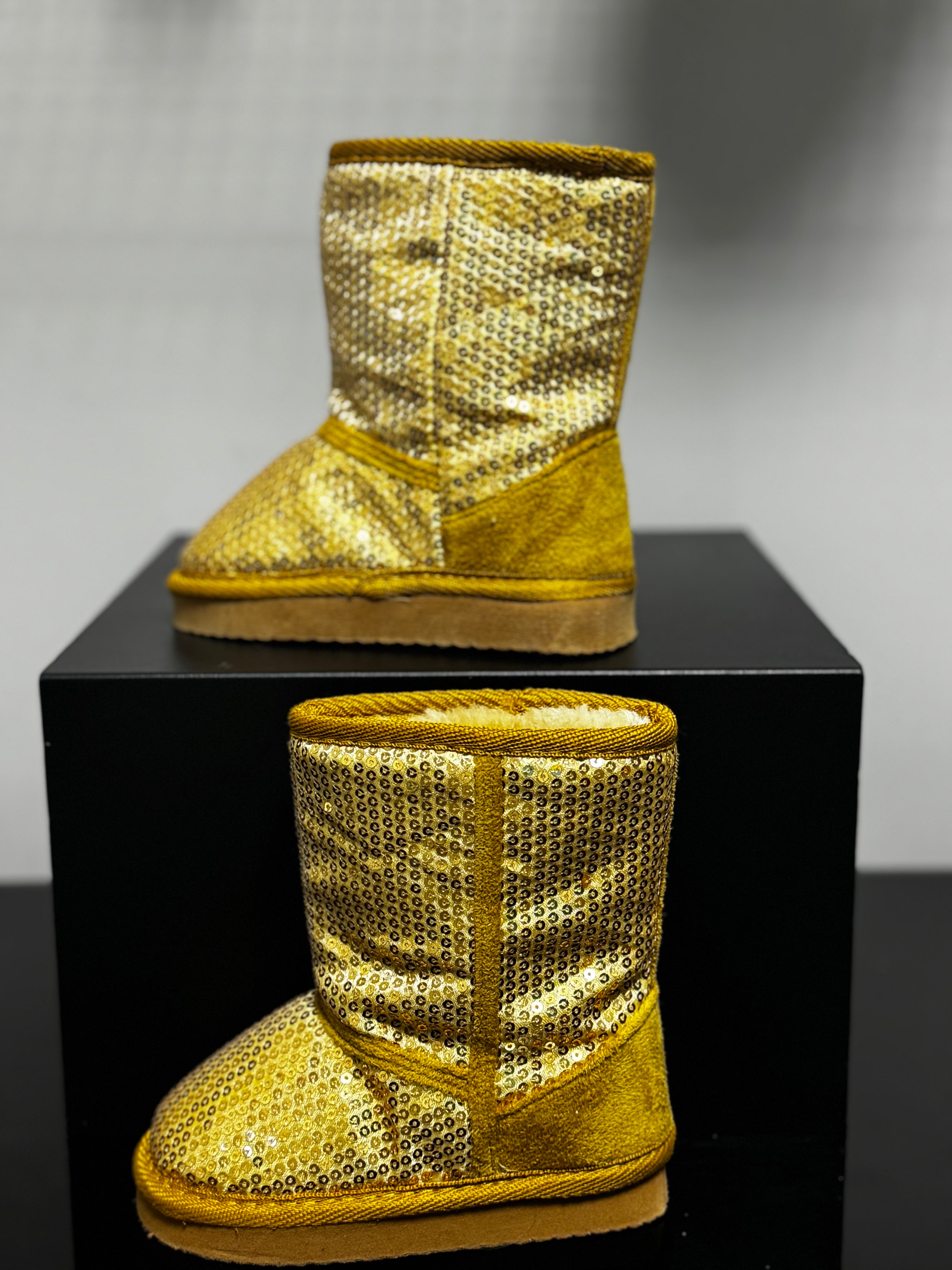 Gold Sequin Boots