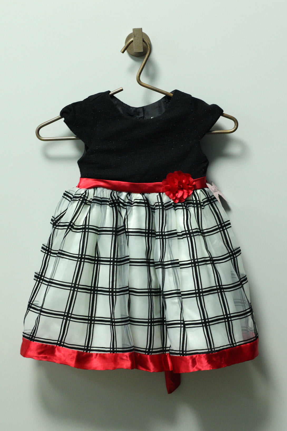 Plaid Mesh Layered Party Dress | 4t