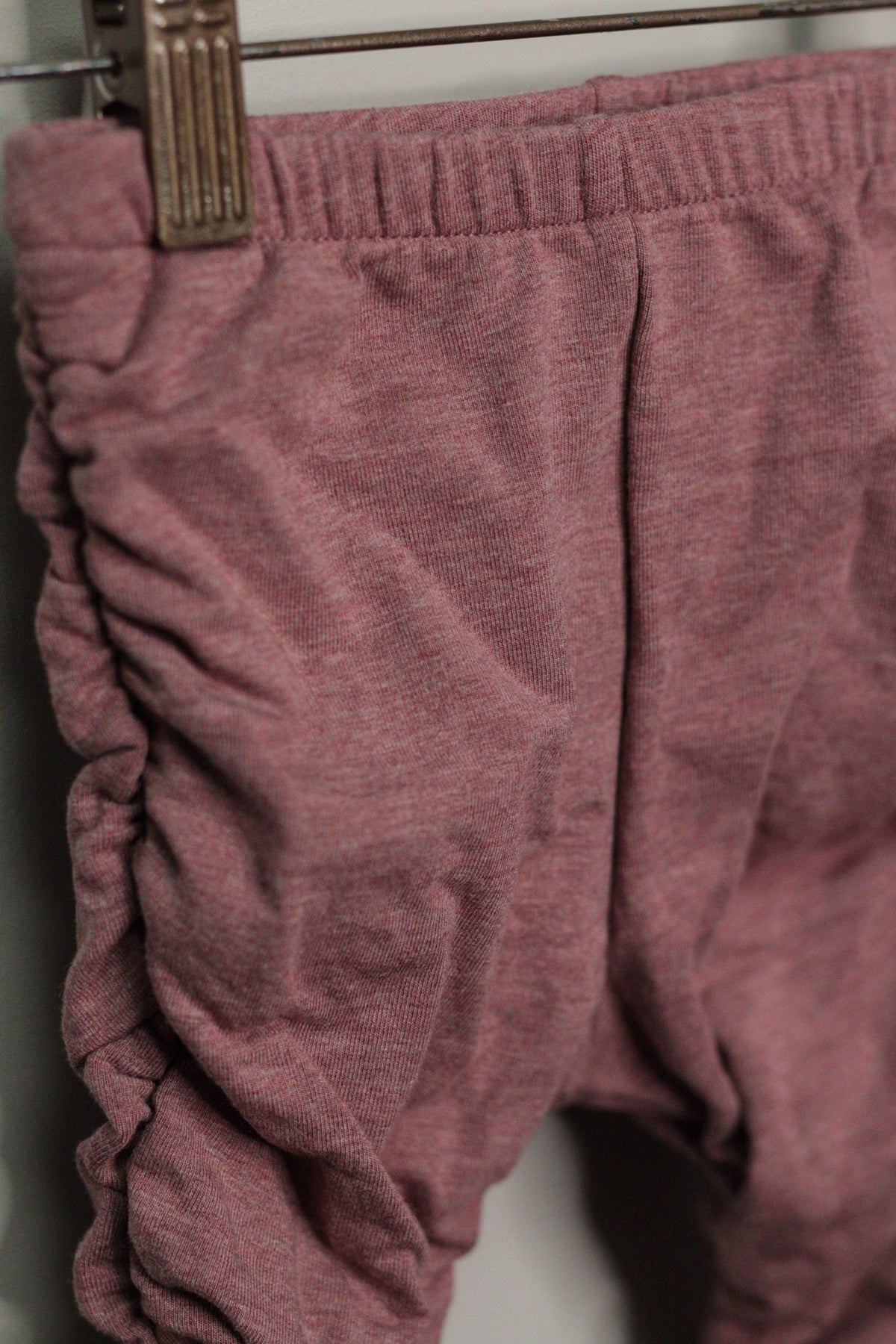 Dusty Rose French Terry Ruche Leggings