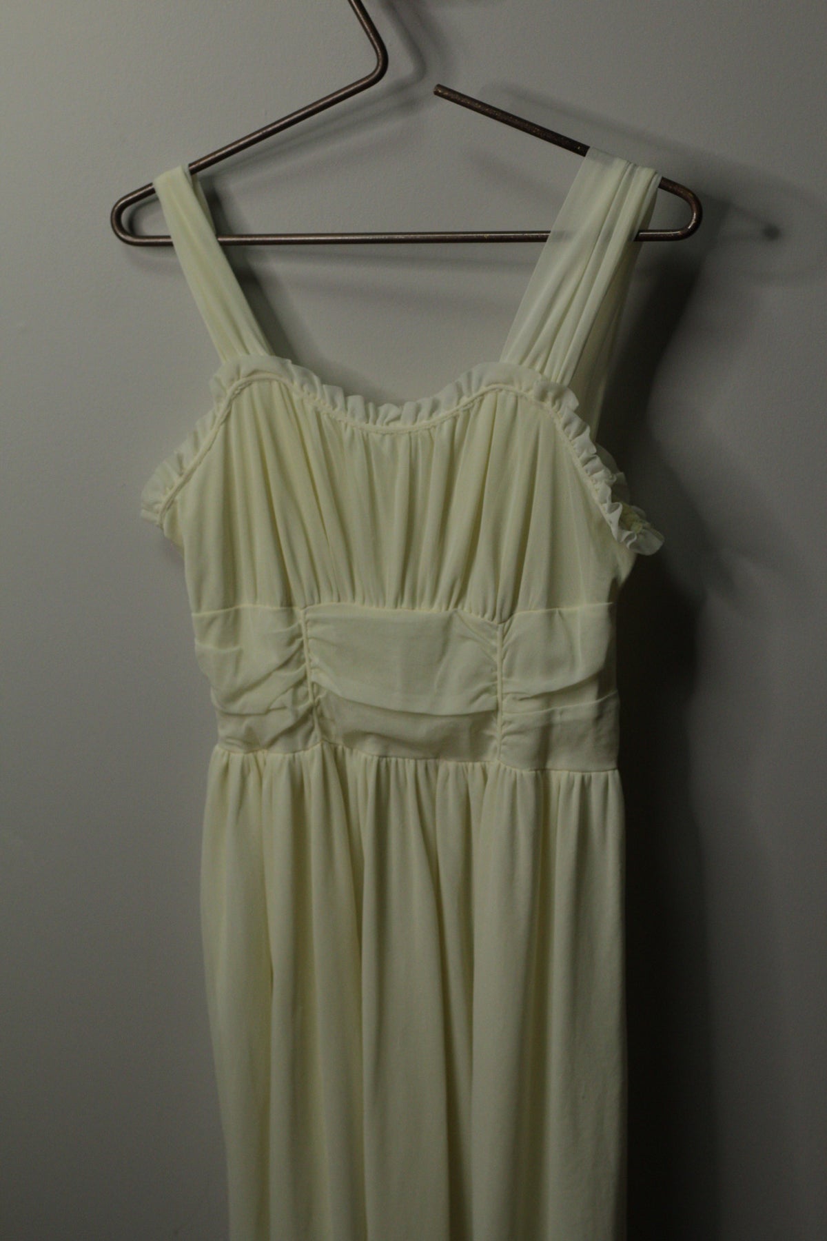 Vintage Ivory Chiffon Nightgown & Peignoir Robe Set