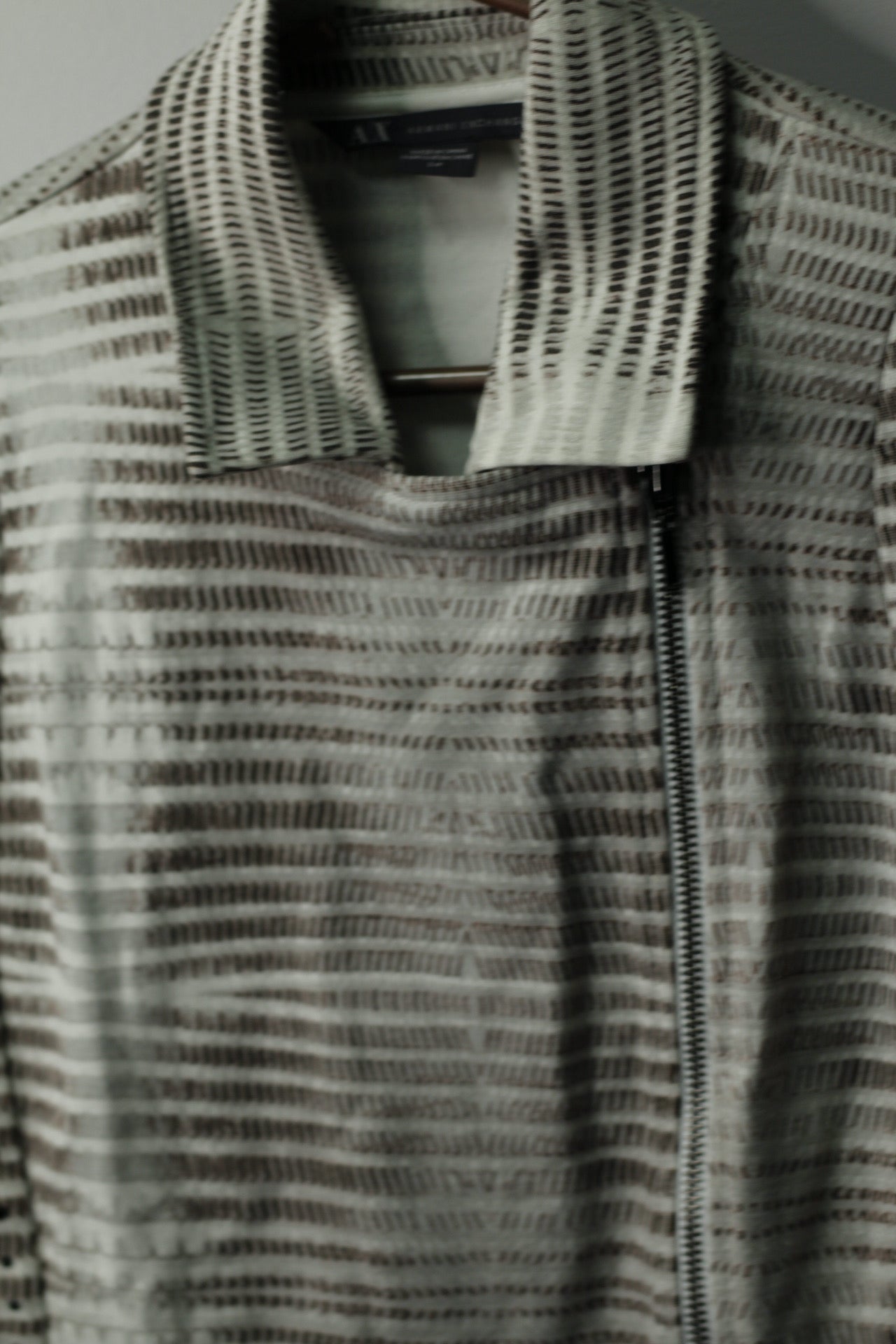 Armani Exchange Studded Moto Knit Jacket | S