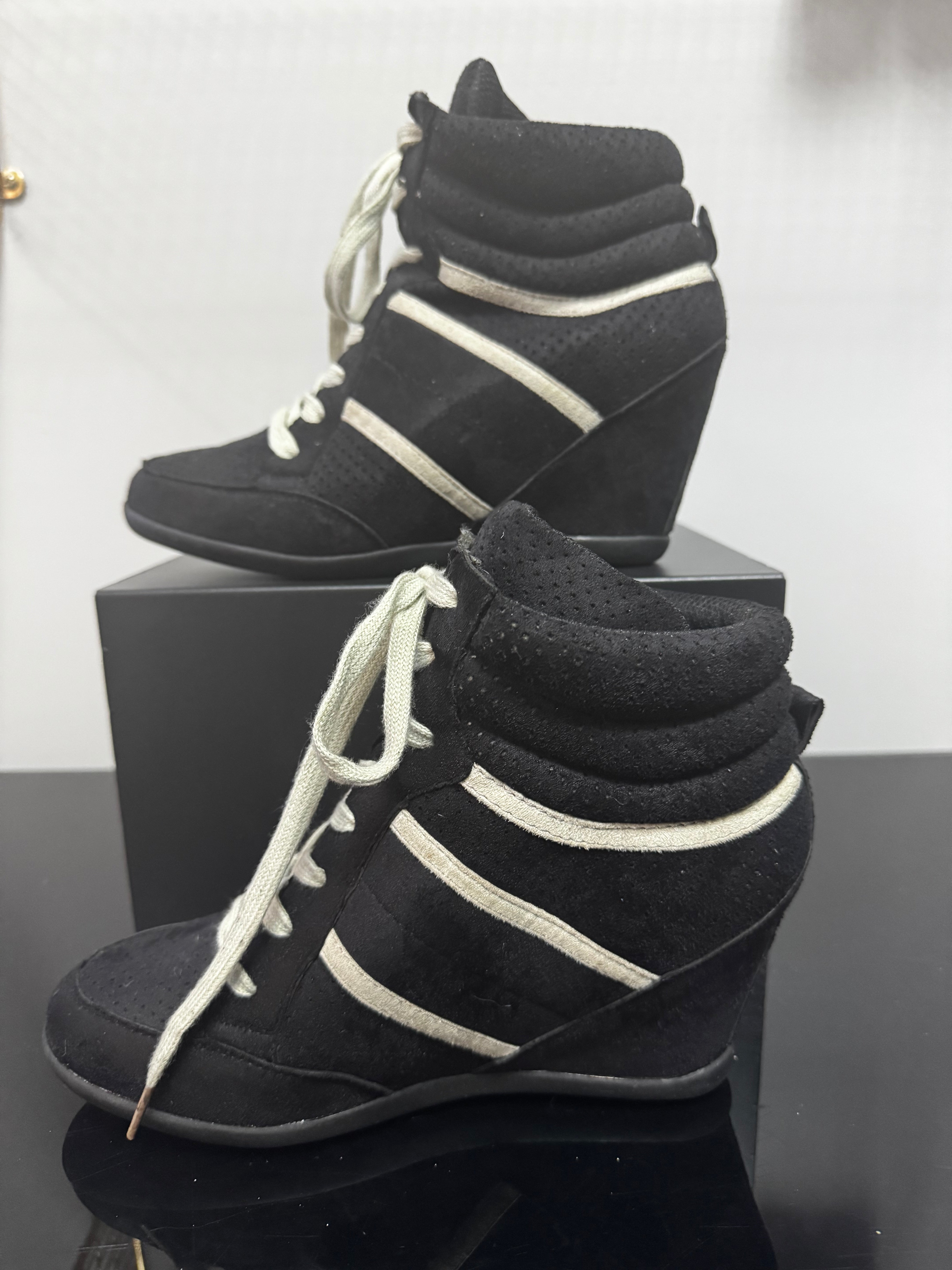 Y2K Black Wedge Sneakers | 8