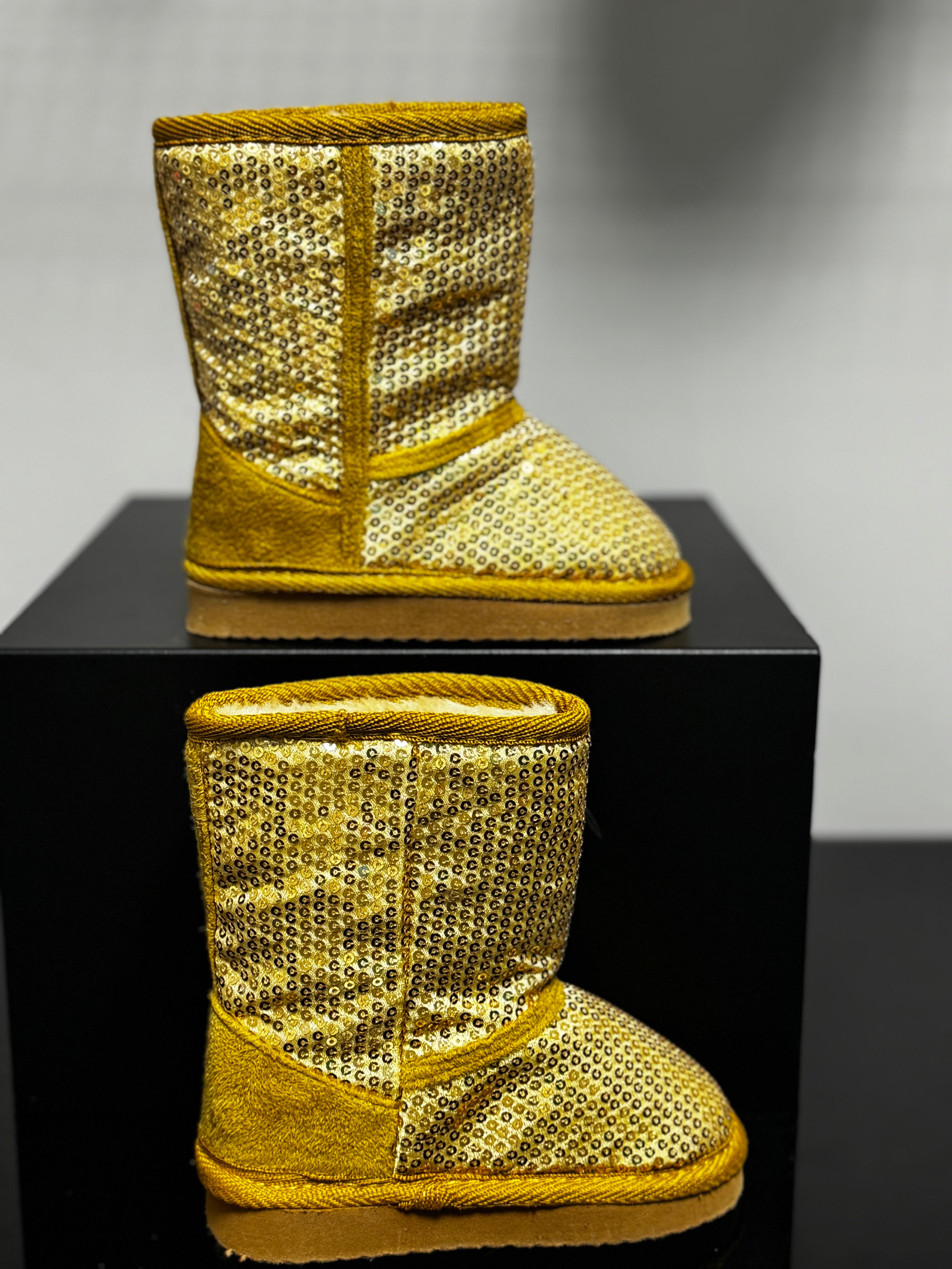 Gold Sequin Boots