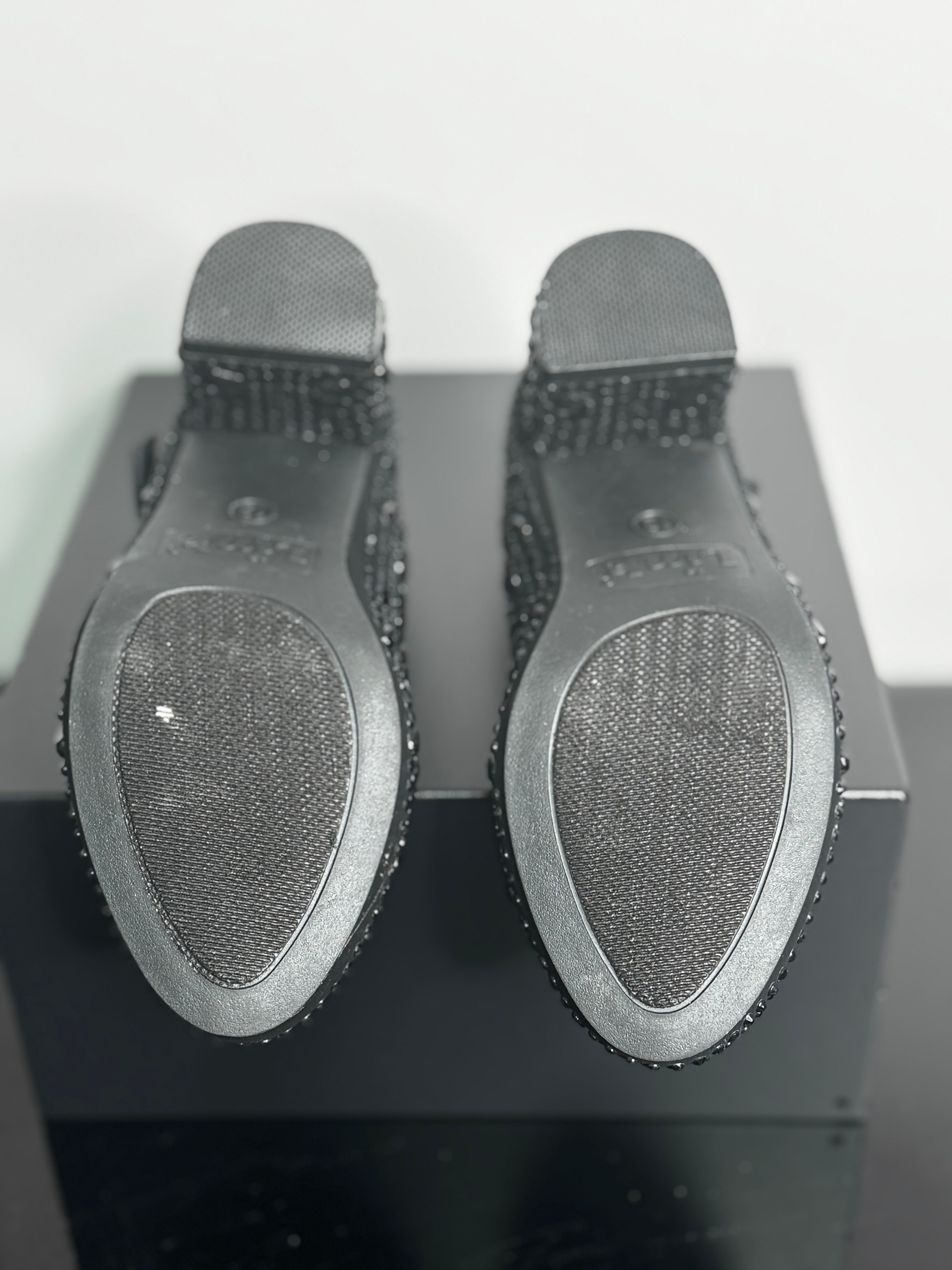 Black Rhinestone Mary Jane Heels | Size 12