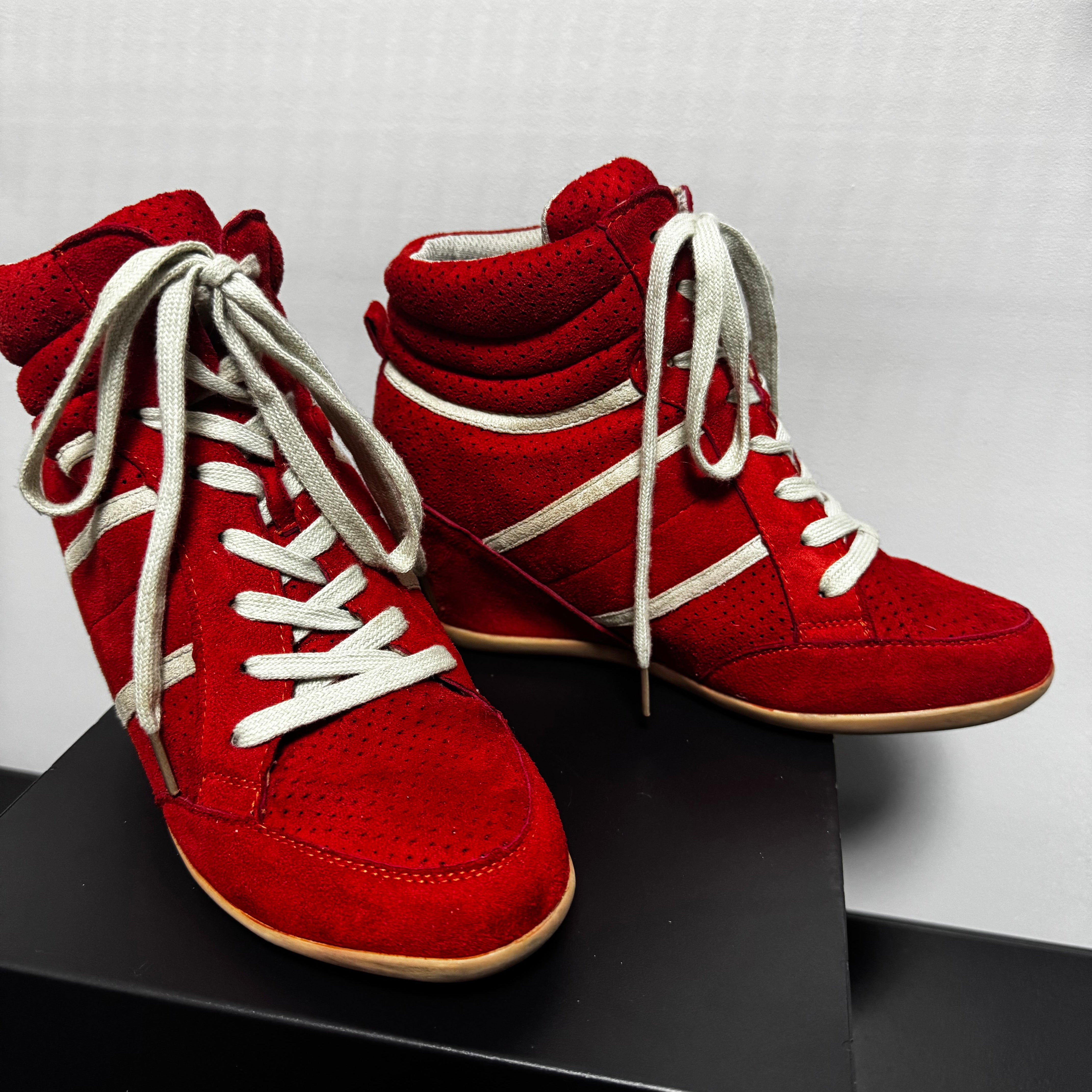 Y2K Red Wedge Sneakers |8