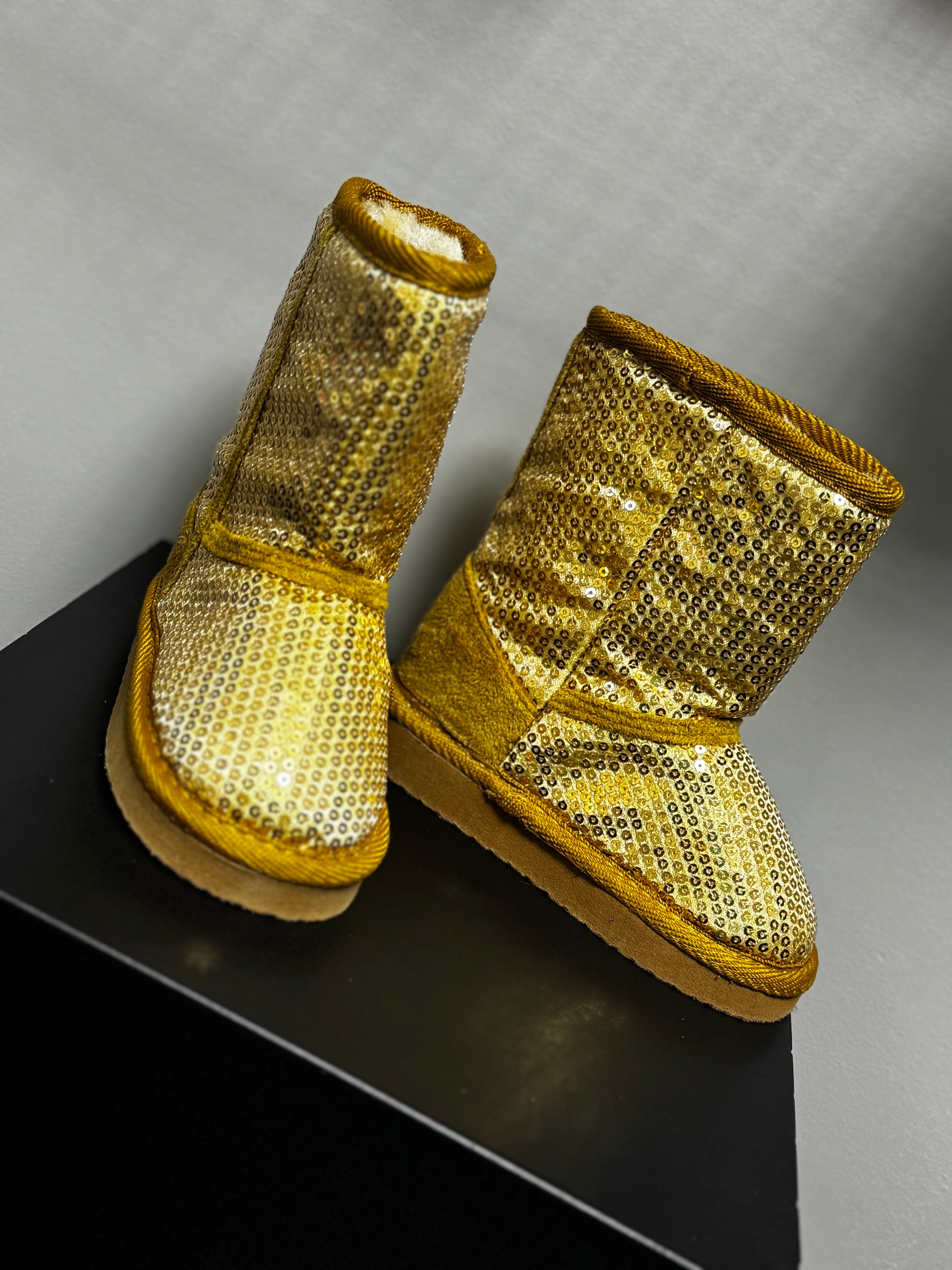 Gold Sequin Boots