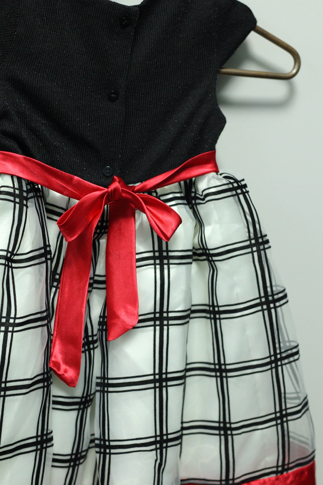 Plaid Mesh Layered Party Dress | 4t