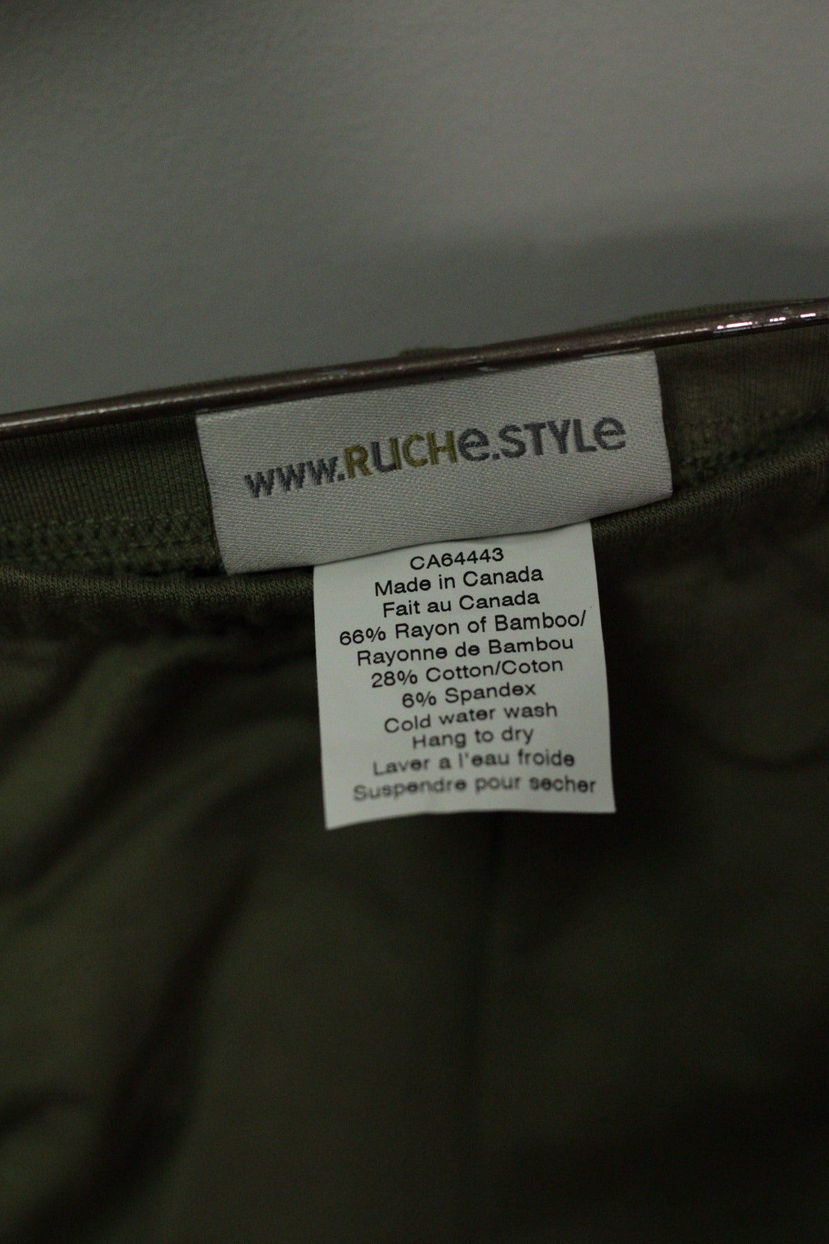 Olive French Terry Ruche Leggings