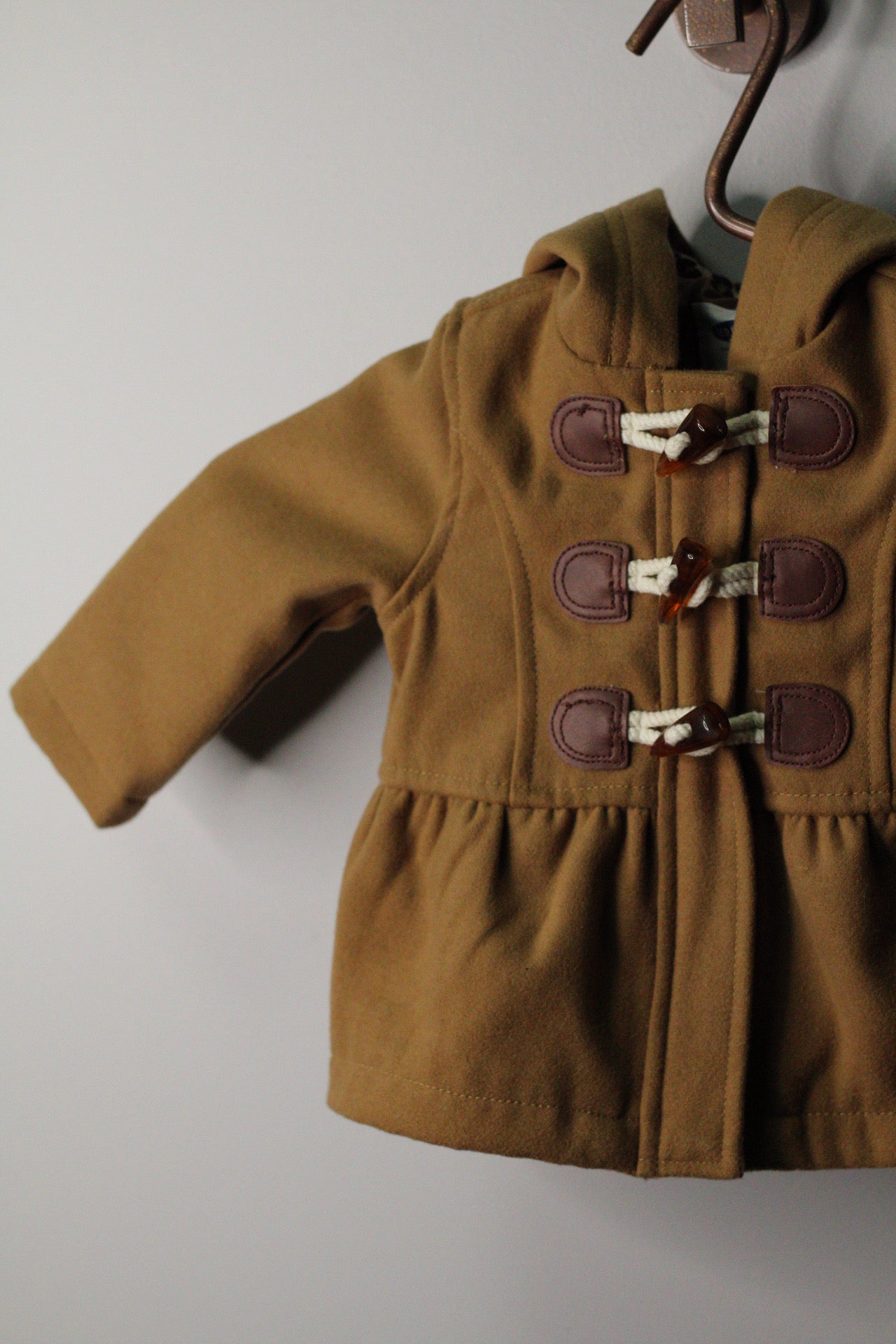 Heritage-Style Camel Hooded Coat | 6–12M