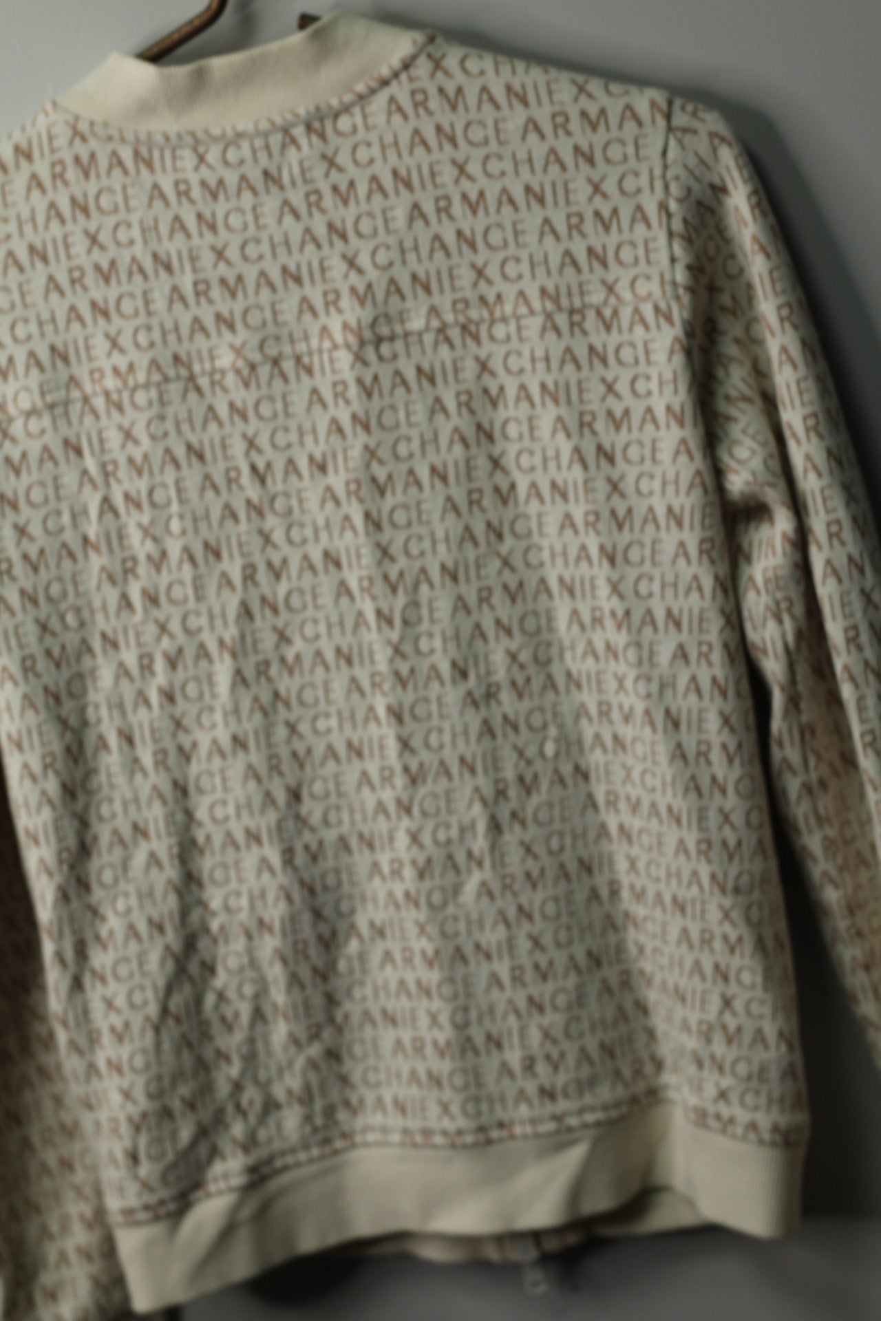 Armani Exchange Metallic Logo Zip-Up Sweater | M