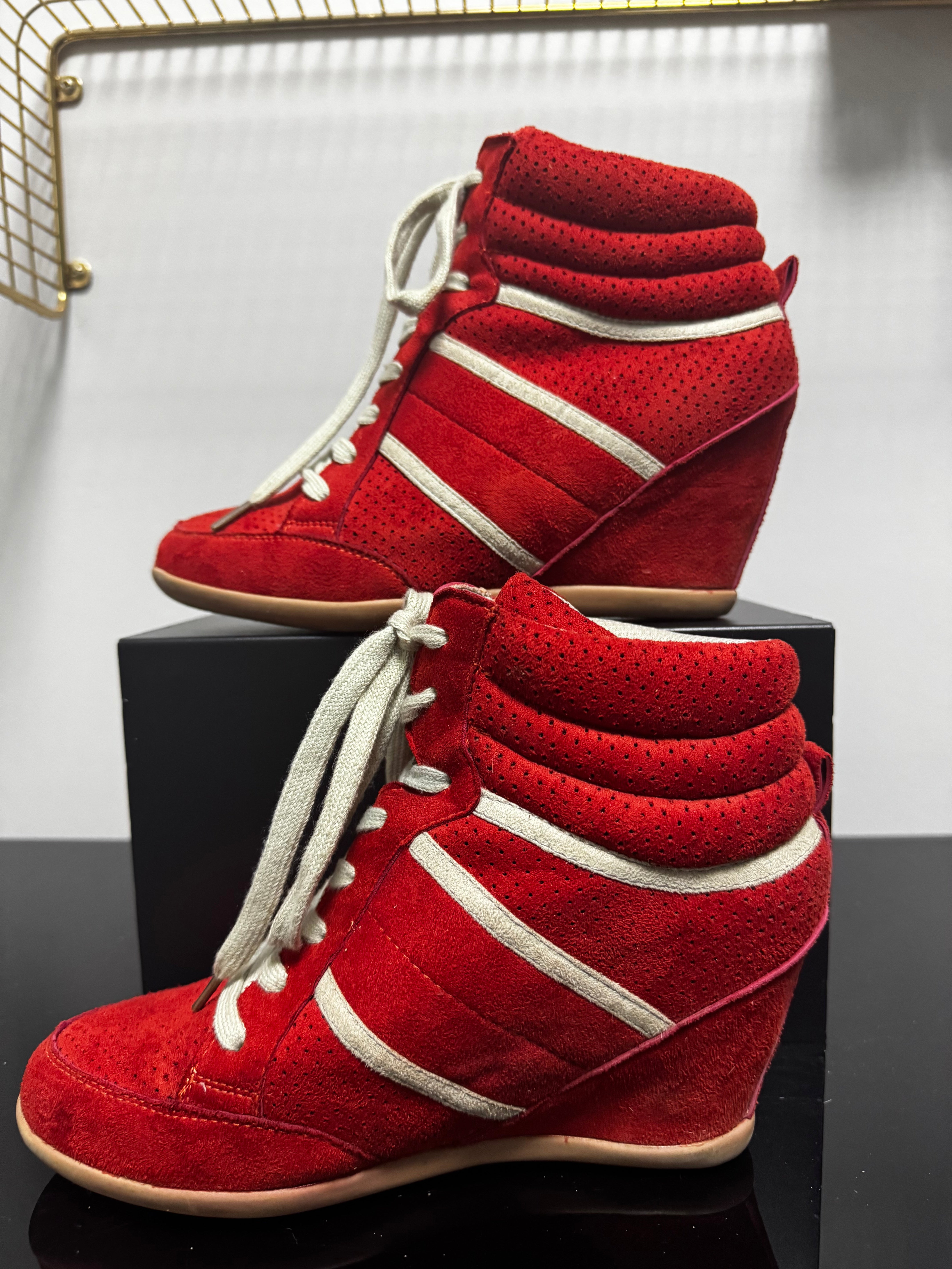 Y2K Red Wedge Sneakers |8