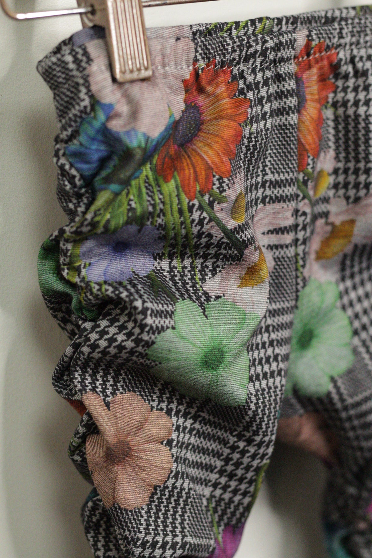 Floral Houndstooth Ruche Bells | 4t