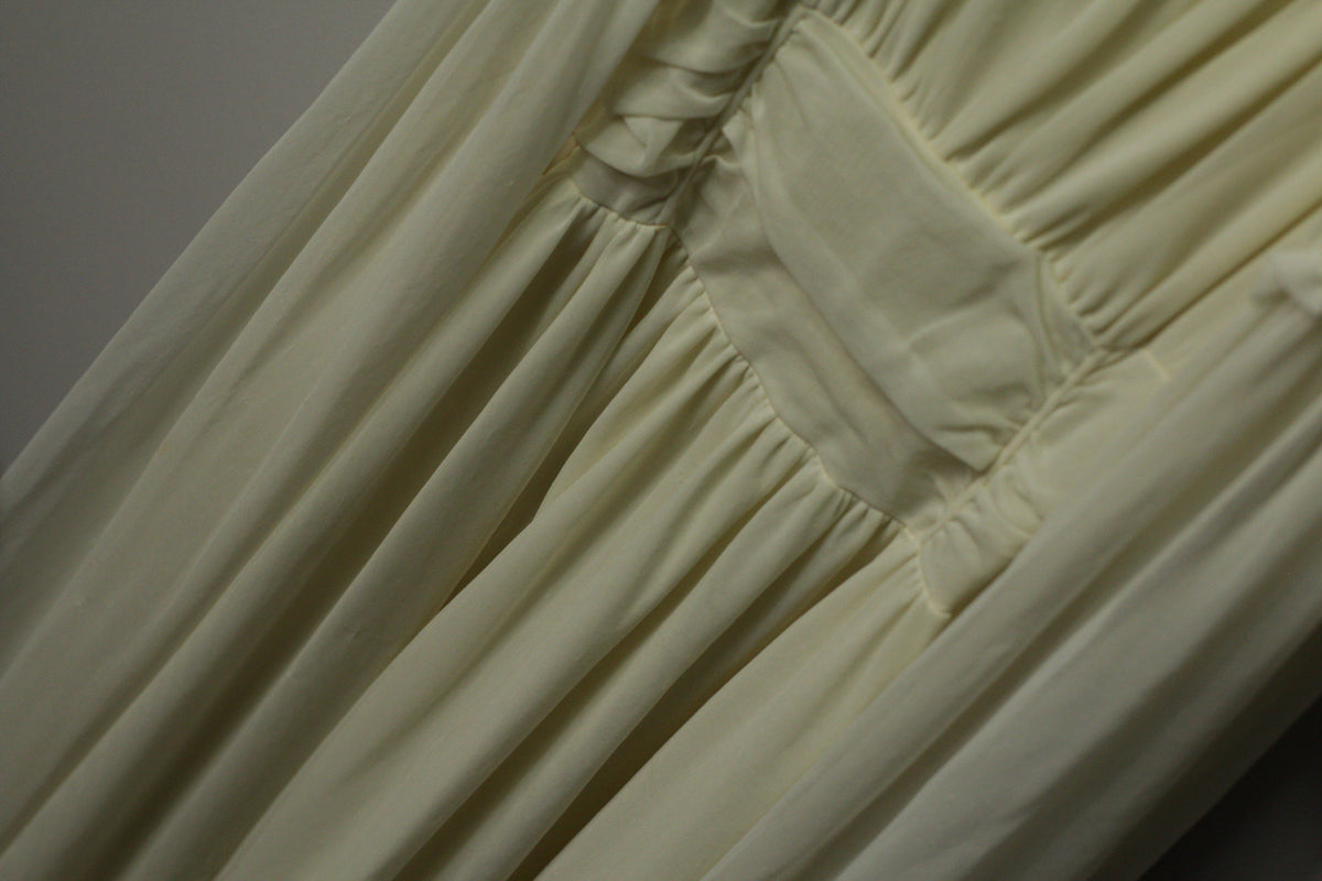 Vintage Ivory Chiffon Nightgown & Peignoir Robe Set