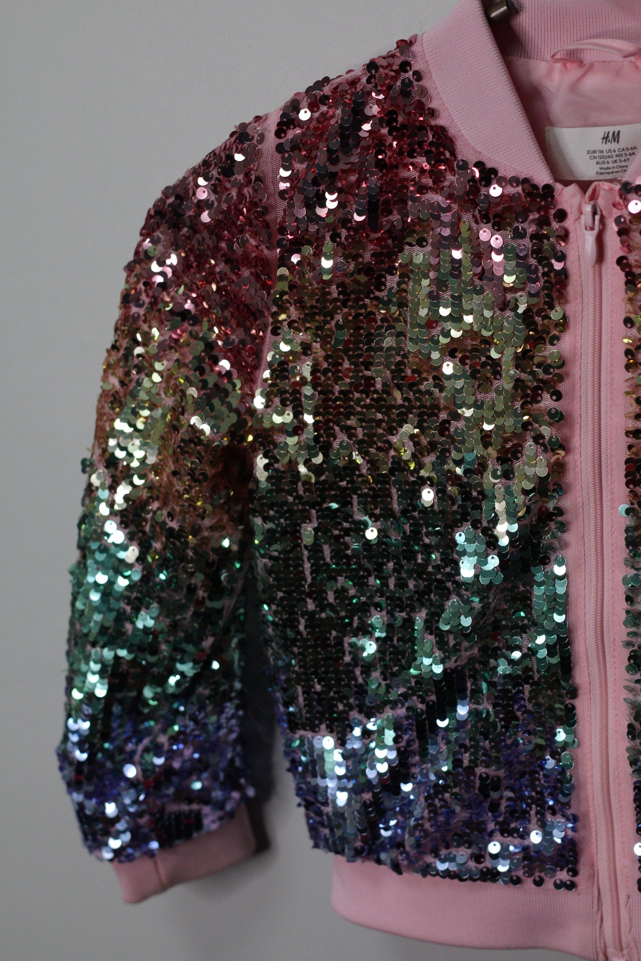 Rainbow Sequin Bomber Jacket | 5/6Y