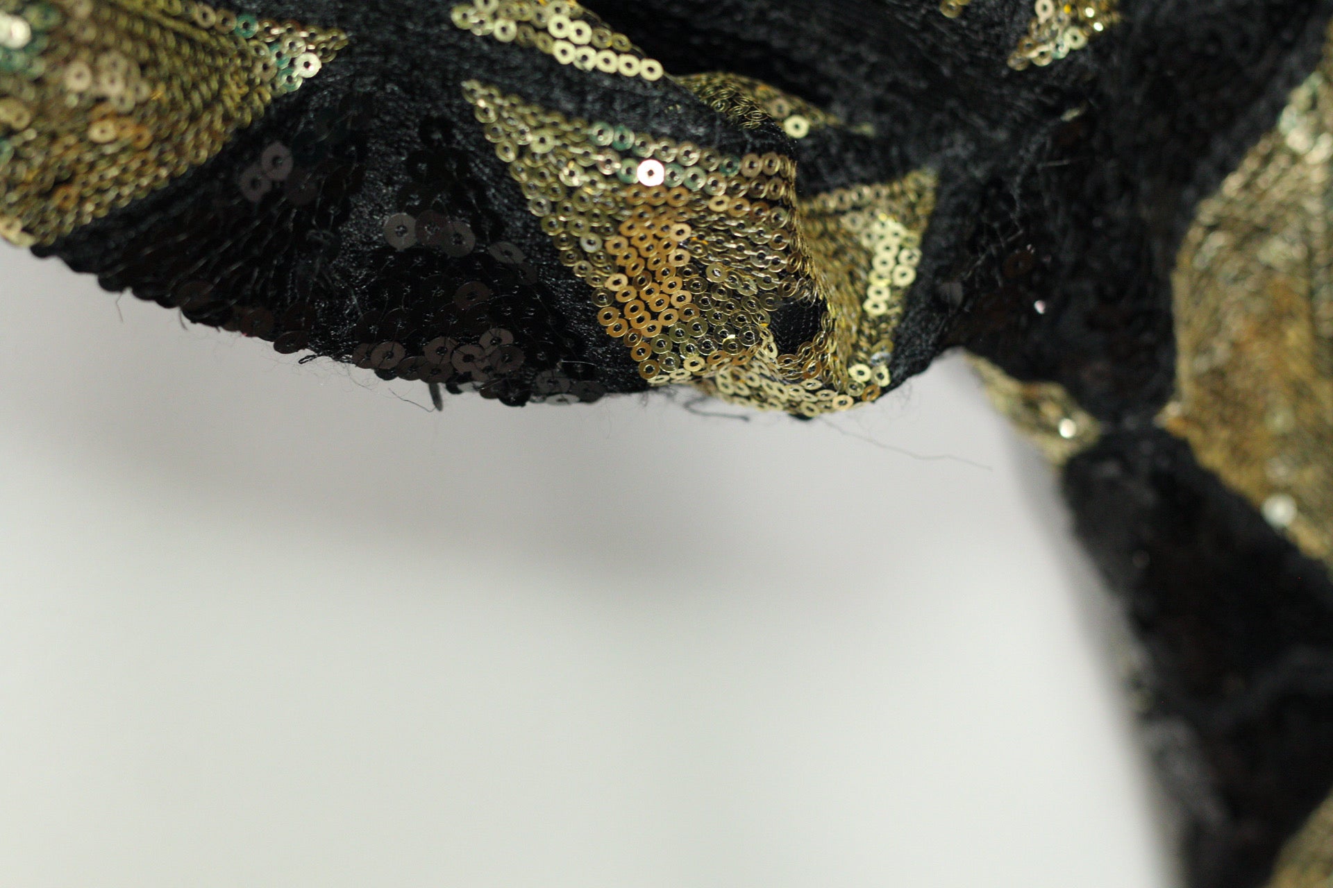 Black & Gold Harlequin Sequin Dress | M
