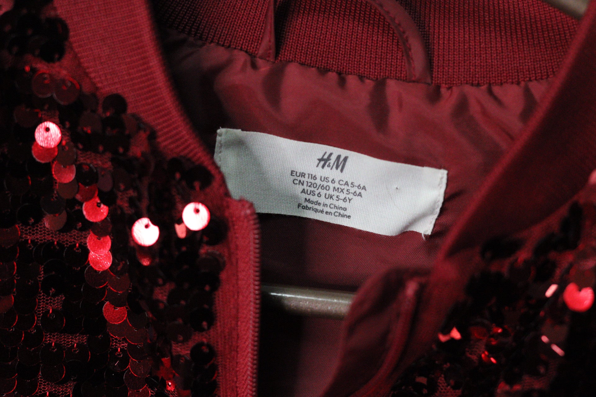 Red Sequin Bomber Jacket | 5/6Y