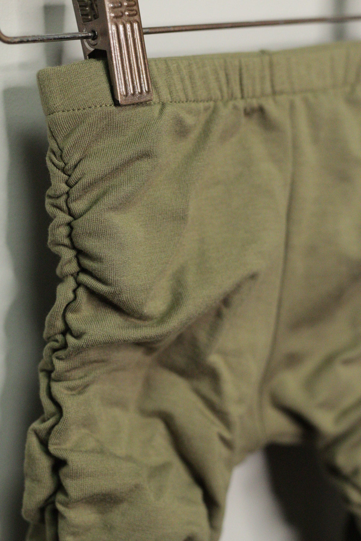 Olive French Terry Ruche Leggings