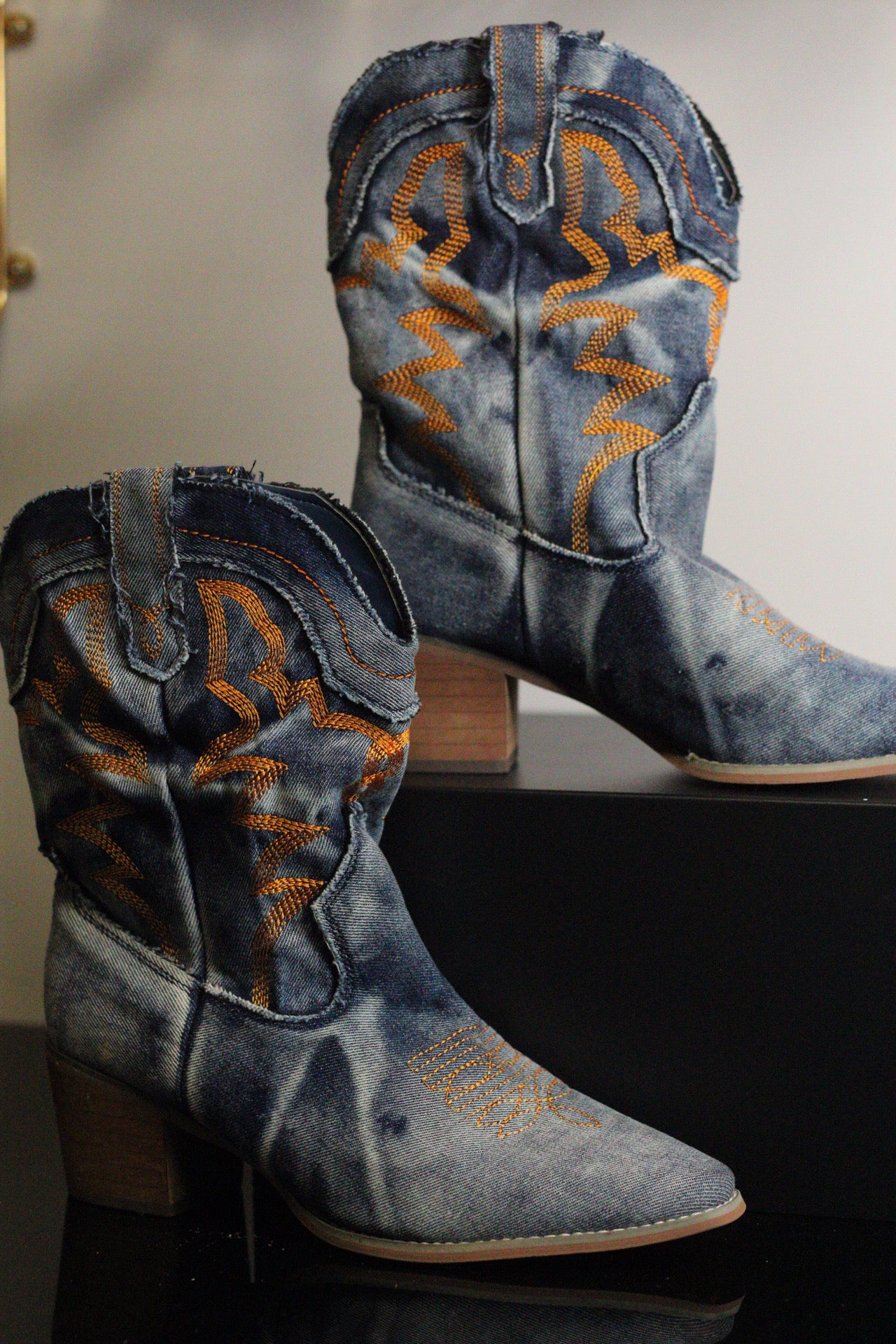 Denim Cowgirl Boots | 9