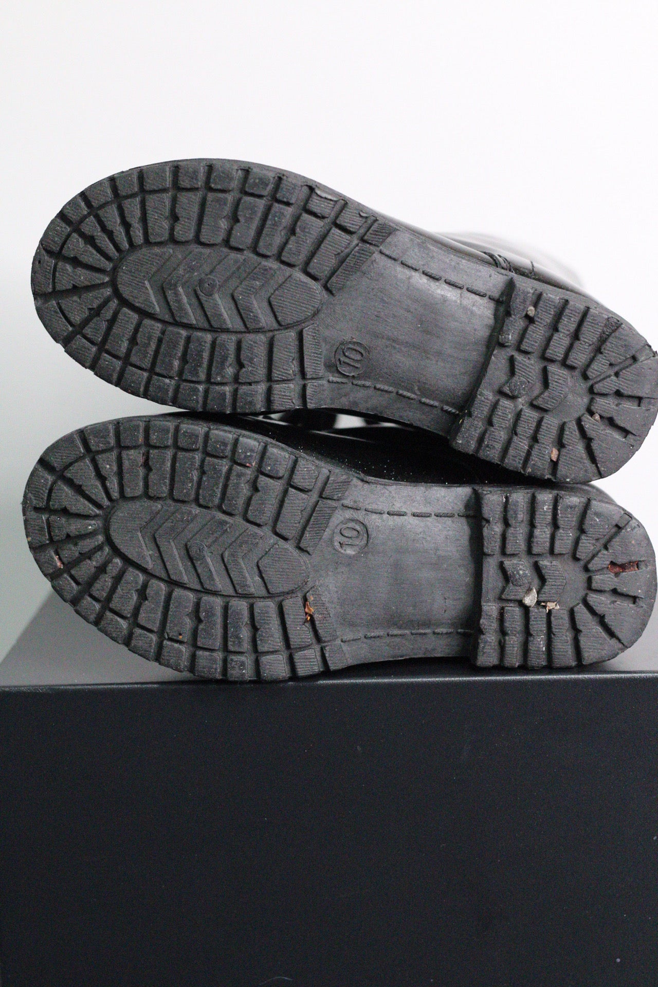 Black Sparkle Combat Boots | 10