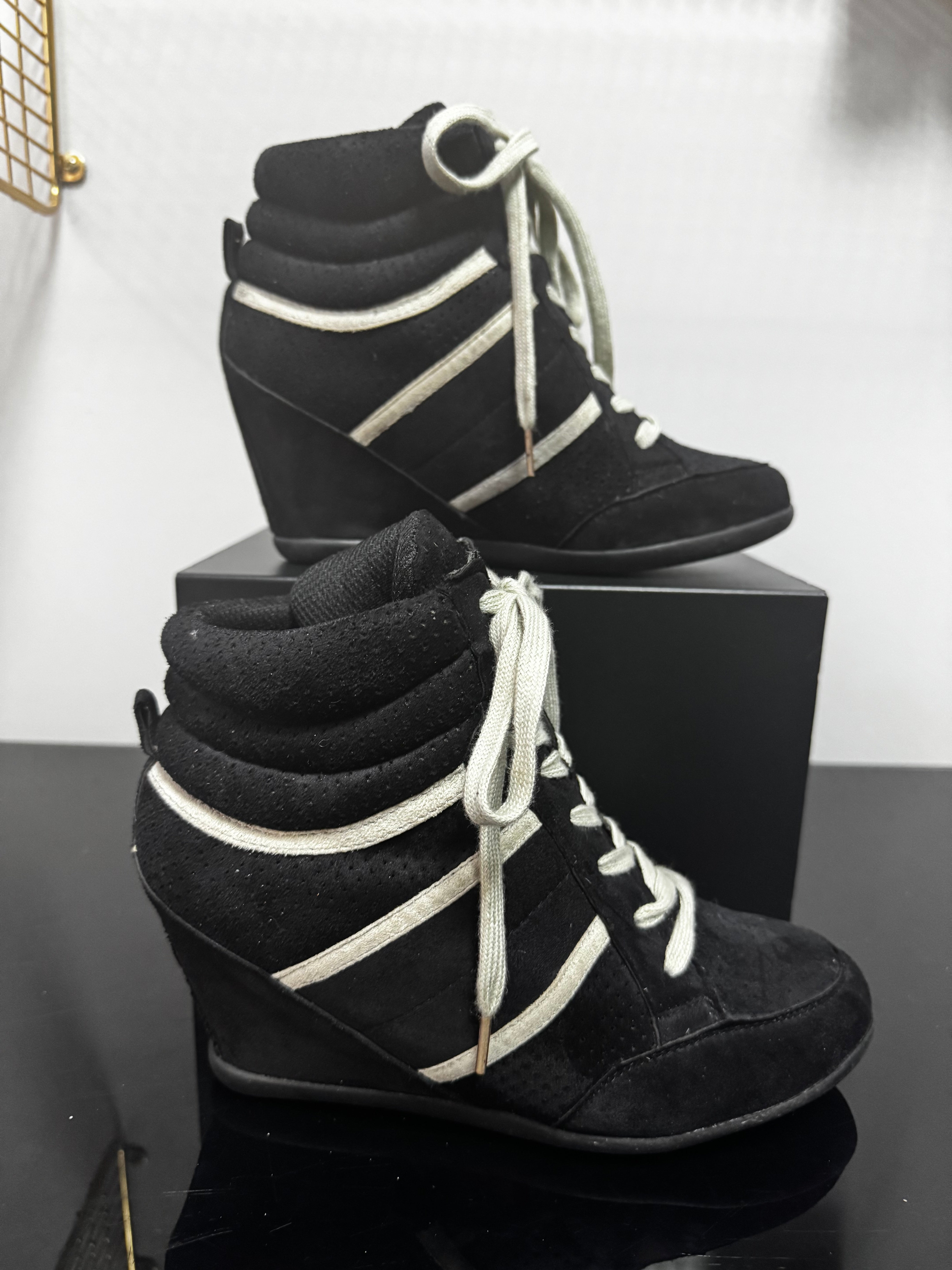 Y2K Black Wedge Sneakers | 8