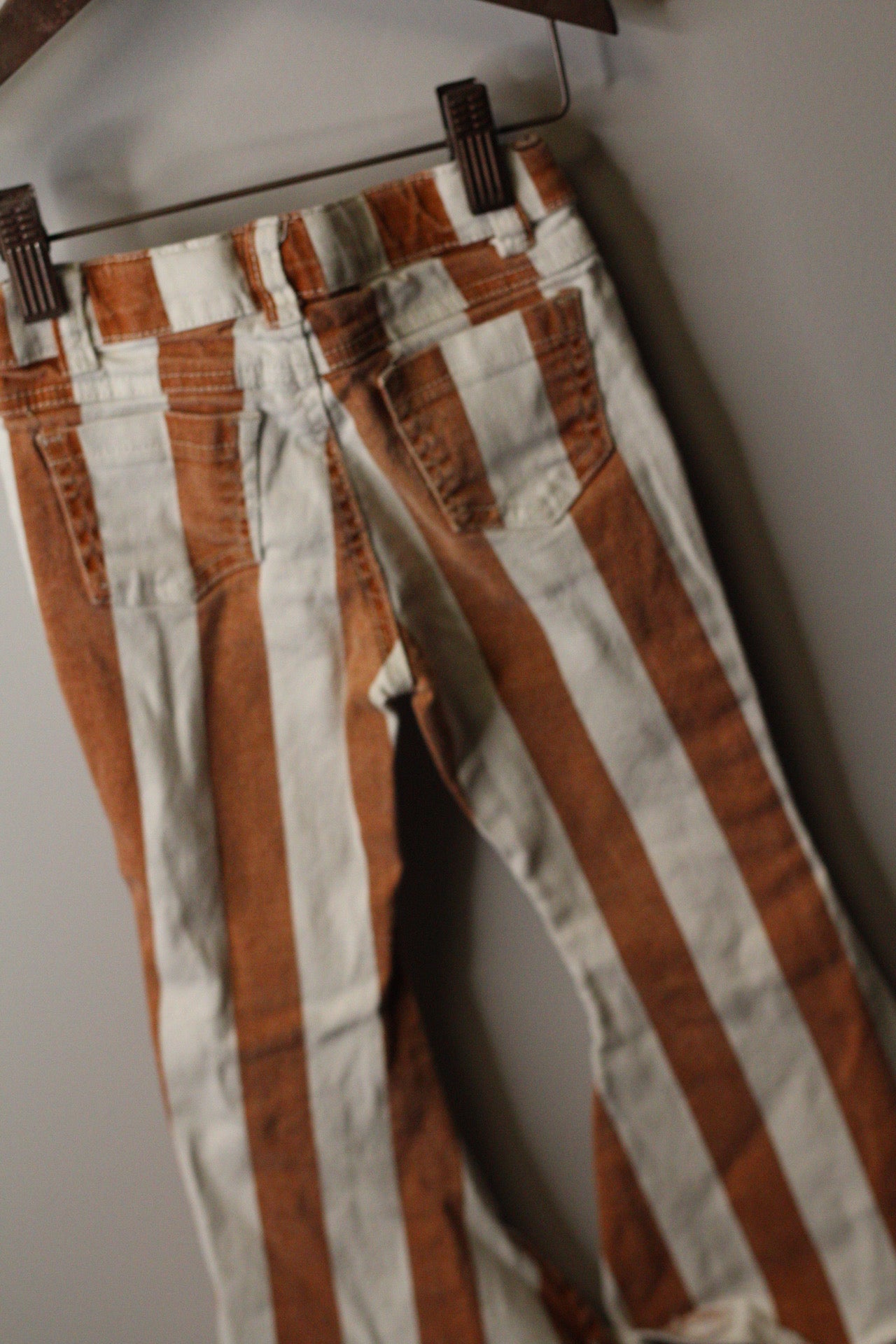 Rust & Cream Stripe Flare Jeans | 4t