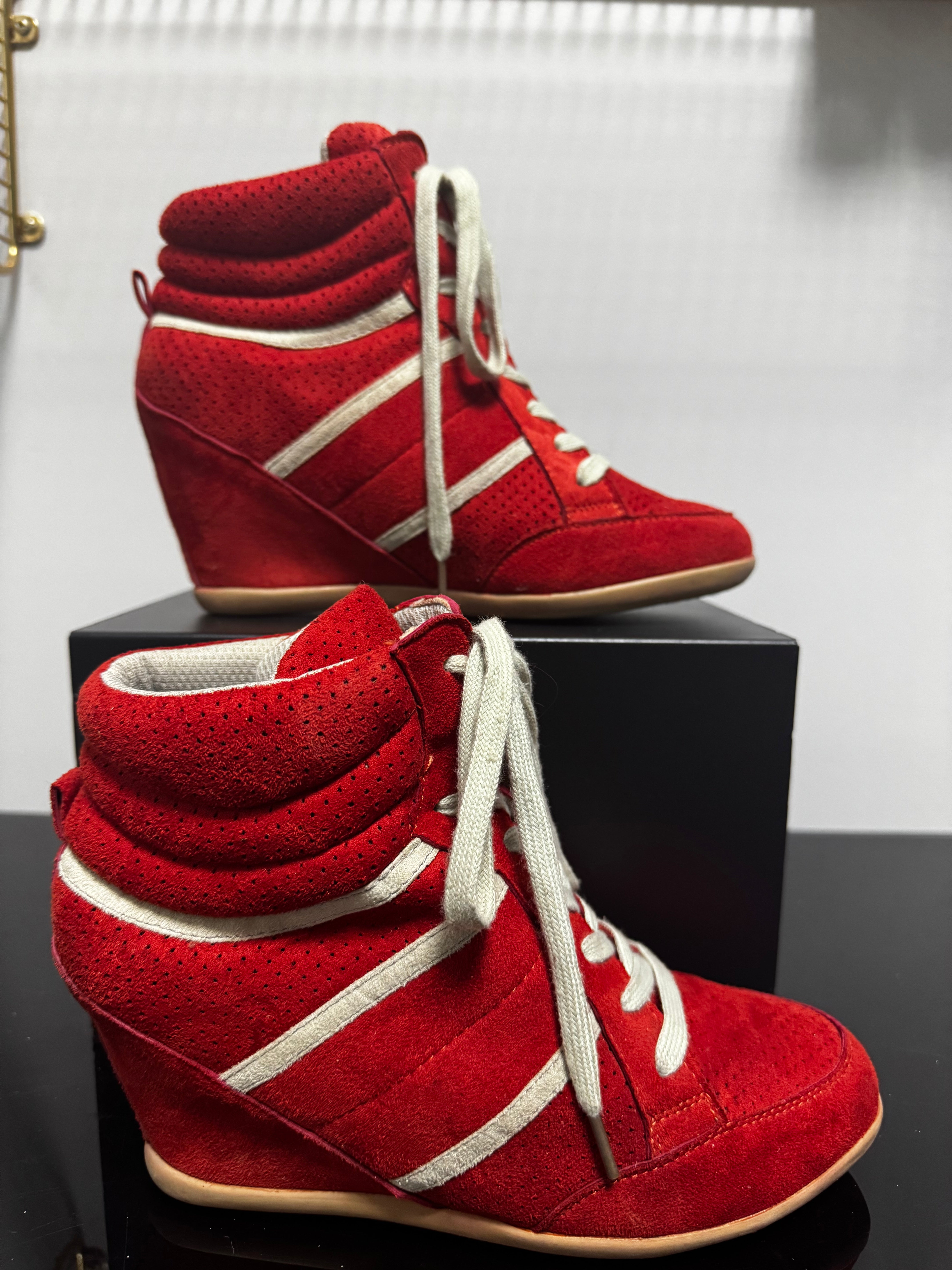 Y2K Red Wedge Sneakers |8