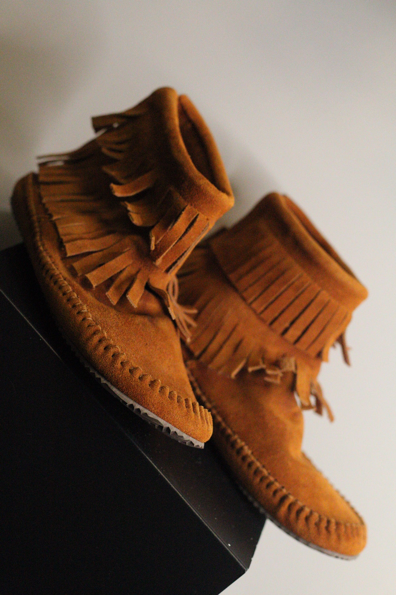 Suede Leather Fringe Moccasin Boots |9