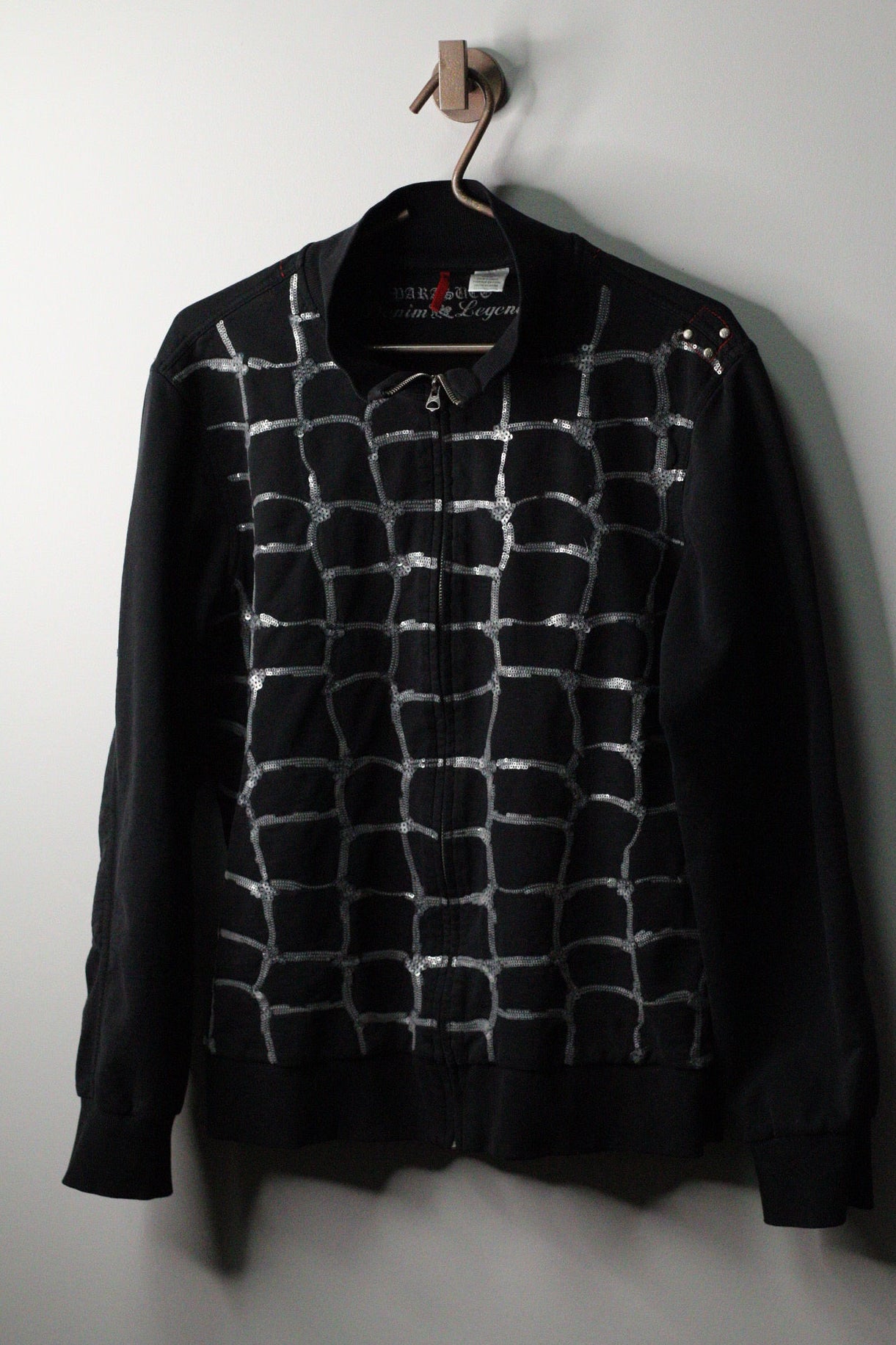 Sequin Grid Zip Jacket | Parasuco | Y2K | M