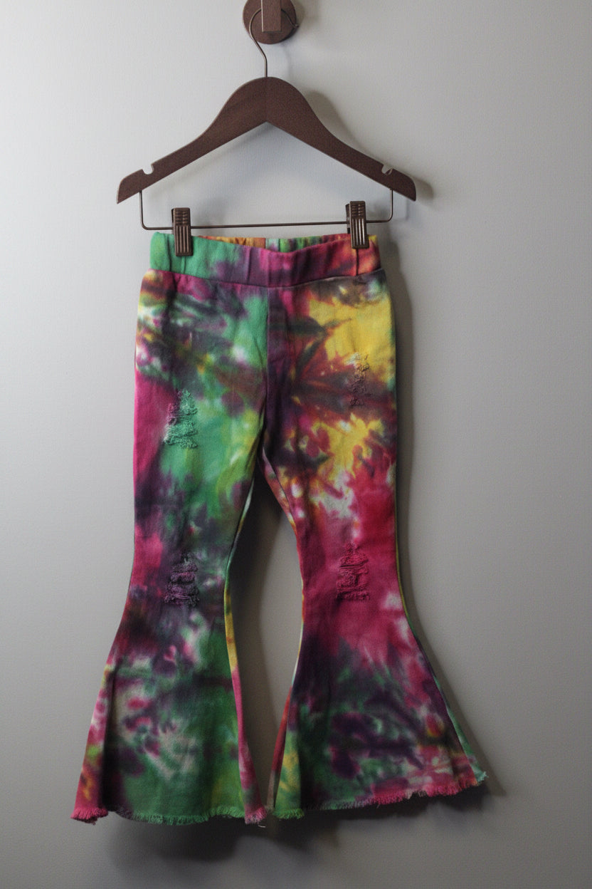 Rainbow Tie-Dye Bell Bottoms| 4t