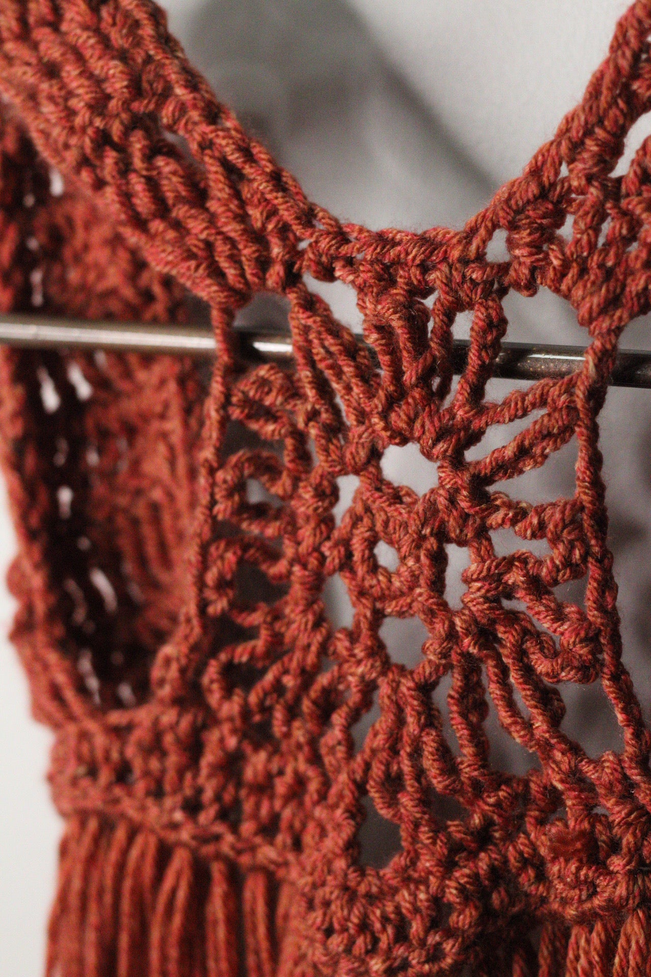 Handmade Fringe Coral Rust Vest Set | 1–2Y & 4–5Y