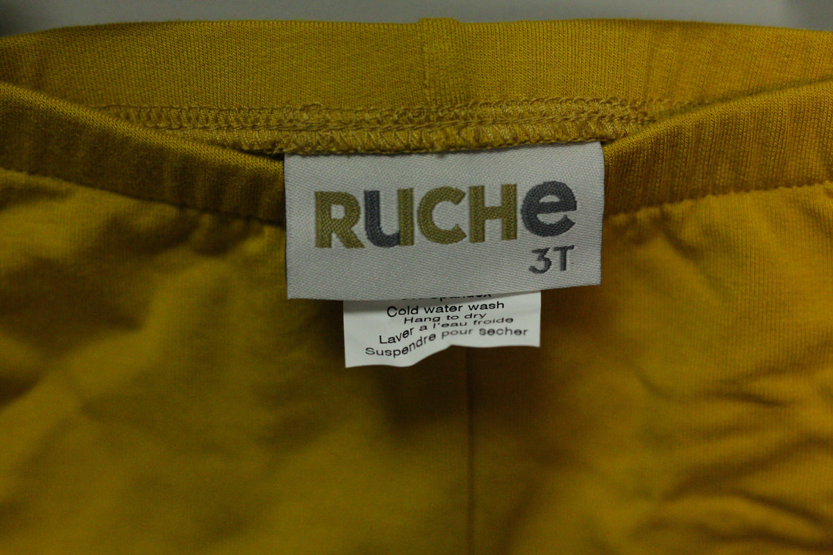 Mustard French Terry Ruche Leggings