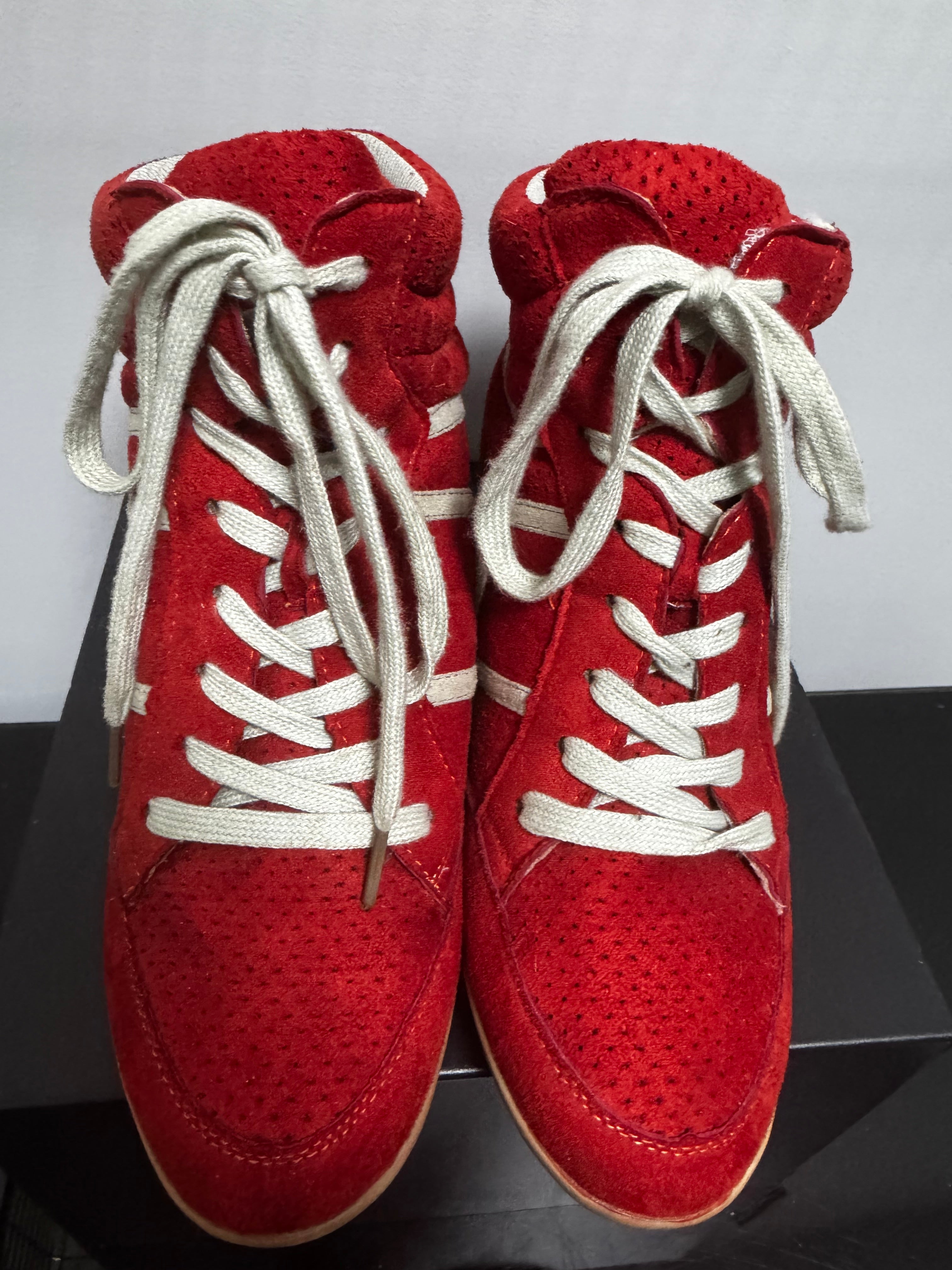 Y2K Red Wedge Sneakers |8