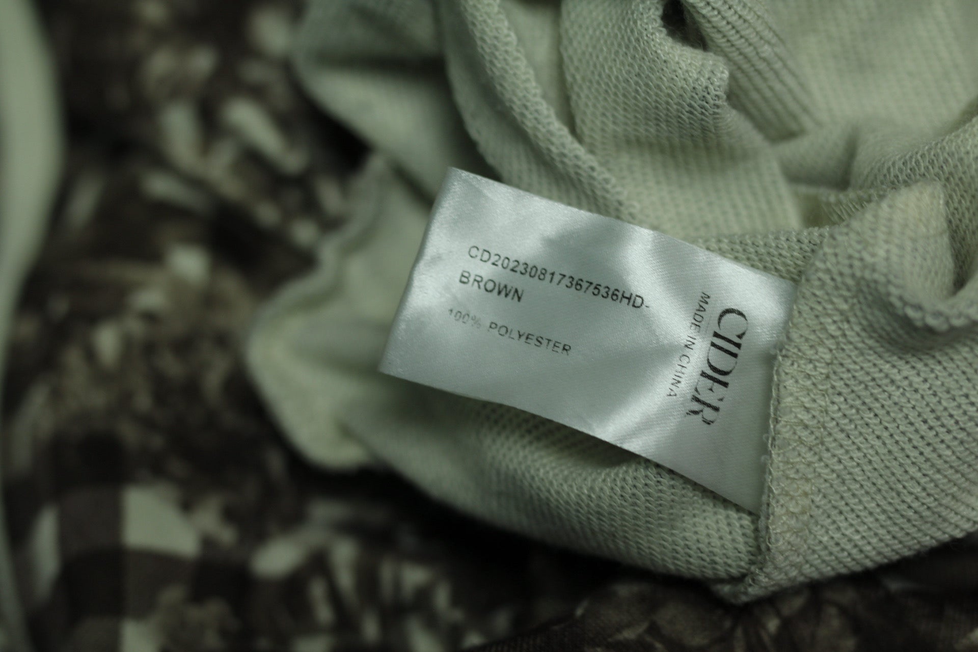 Brown Gingham Floral Zip Hoodie| XL