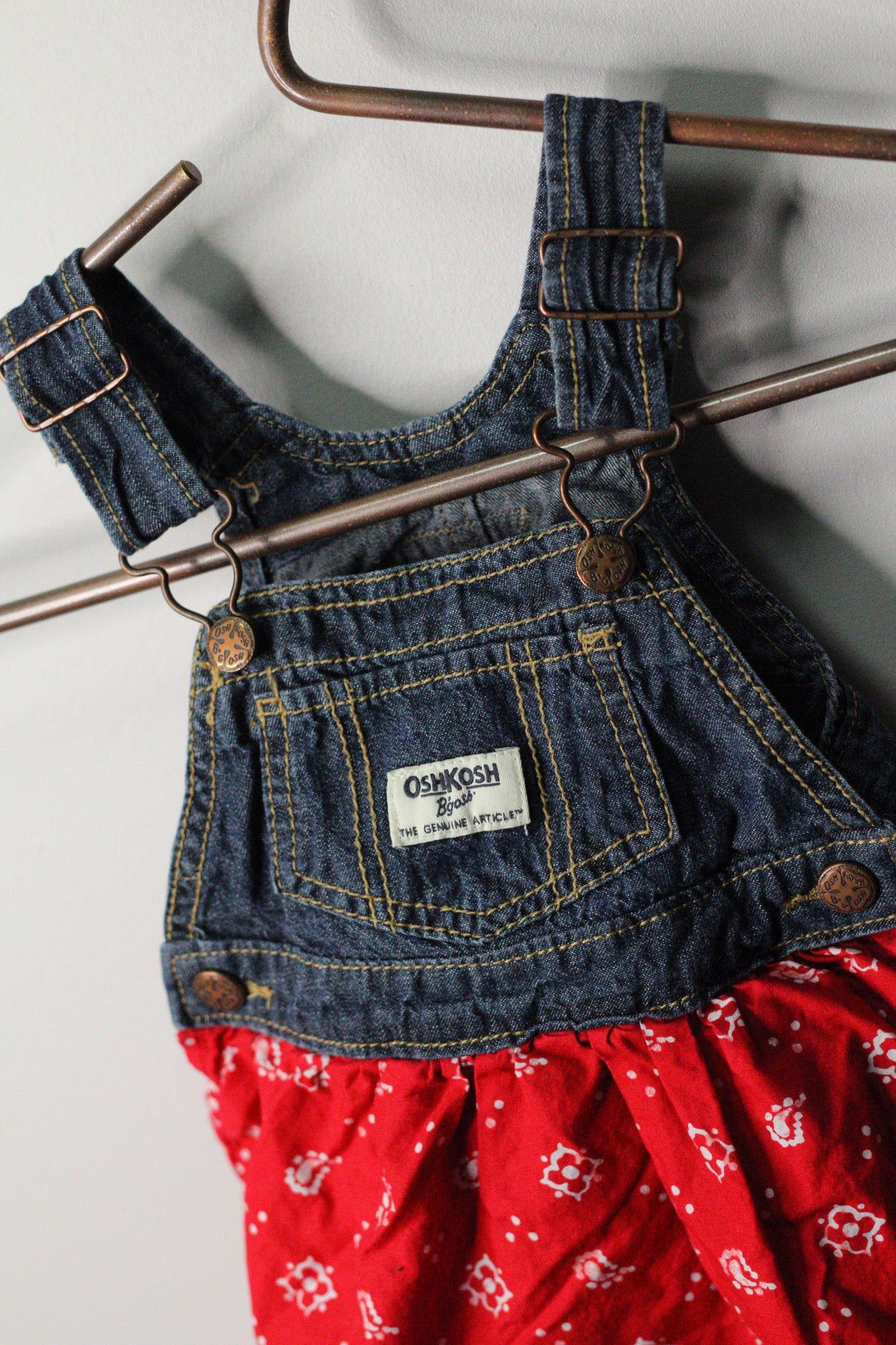 OshKosh B’gosh Bandana Denim Overall Dress | 9m